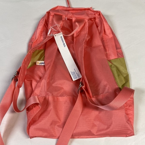 Urban Outfitters Susan Bijl Foldable Backpack Pink & Gold NWT main image 5